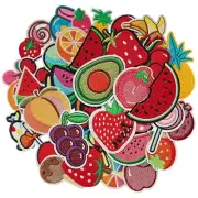 40PCS Fruit Patches Fruit Iron on/Sew on Patches Applique for Clothes Dress H...