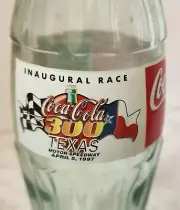 Vintage 1997 Commemorative TEXAS MOTOR SPEEDWAY Inaugural Race Glass COKE Bottle