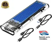 Transparent NVMe SSD Hard Drive External|USB-C|10x faster than normal hard drive