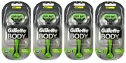 Gillette Body Razor Handle - Holds Body, Venus, & Mach3 Blades (4 Pack)