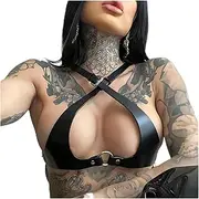 [CAMIXGQN] Leather Harness Women Underwear Chest Garter Belts Adjustable Body Sexy Bra Suspenders