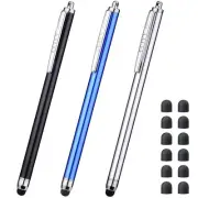 3 Pcs Stylus Pens for Touch Screens [0.24 inch Tip Series], 12 Extra Replacea...