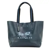 在飛比找金石堂精選優惠-COACH 馬車logo皮革托特包－午夜藍