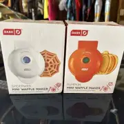 Dash Mini Maker Waffle Griddles - Halloween 2 Pack - Spider/Pumpkin