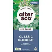 Alter Eco Chocolate Organic Dark Classic Blackout 80g (Pack of 12)