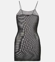 [Oseree] Oséree Gem embellished mesh slip dress AU 12 black