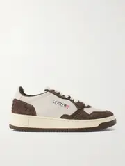[Autry] Autry - Medalist Low Nubuck-trimmed Brushed-suede Sneakers - Brown - IT35 IT 35 Brown