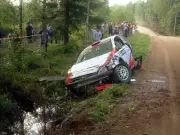 WRC Neste Rally Finland 2004 Kris Meeke Opel1600 accident Motor Racing Old Photo