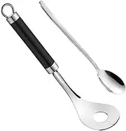 Non-Stick Meatball Spoon Ice Cream Melon Baller Scoop Kitchen Tools,Stainless Steel Scoop Ball Squeezing Artifact Round Spoon Digger Fried Meatball Maker(Color:Silver,Size:Meatball Press+Spoon) (Colo