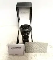 August Steiner AS8106BK Men's Swiss Month Date GMT Black Dial Gunmetal Watch