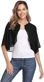 [Bciopll] Summer Solid Chiffon Shirts Capes Women Half Sleeve Shrug Open Front Tops Cardigan Female Clothes