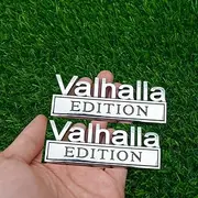 Pair Set Vikings Valhalla Edition Emblem 3D Fender Badge Decal BumperSticker Nameplate for Universal Vehicle, Car, Truck, SUV Motorcycle Accessories Viking Seasons (Silver Black)