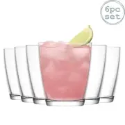 Vega Water Tumbler Glasses - 340ml - 6 Table Glasses for Soft Drinks / Juice