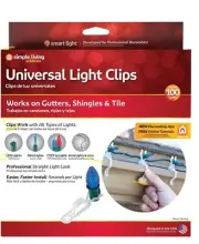 Universal Light Clips for Gutters Shingles & Tile - 100 Clips