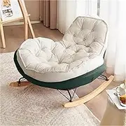 VERYMUSH Rocking Chair Modern Deerskin Velvet High Back Indoor & Outdoor Rocking Chair, Comfy Relaxed Rocking Chairs for Adults for Bedroom Living Room(Green)