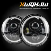2PCS 7" INCH ROUND LED HEADLIGHTS HI/LO BEAM FOR CHEVY CAMARO 1967 to 1981 BLACK
