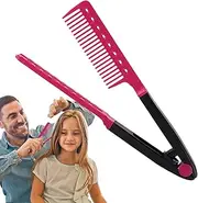 Mbiyhgta Hair Comb Straightening Comb Flat Iron Comb Home V Shape Hair Comb Hair Straightening Tool Compact Size for Business Travel Home Travel Hotel