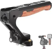 Leftfoto Top Handle Wood & Metal Grip Quick Release Handgrip with NATO Rail Kit,with NATO Clamp Compatible with Camera Cage Video Rig Anti-Off Designed