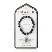 NEW JILZARAH Clay Beads PRAYER CHARM MESSAGE BOX BLACK WHITE COLOR 8mm Bracelet