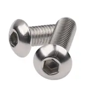 Hex Socket Button Cap Head Screws Bolts, M5 x 12mm 304 Stainless Steel Metric, Hexagon Coarse Threaded Machine Fully Thread Allen SUS Storage