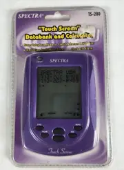 Spectra TS-280 Touch Screen Databank Clock Time Alarm Calculator Phone Email Web