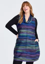 [TS] Taking Shape Blue Reflections Sleeveless Tunic Size 24 in Stripe - Plus Size Women's Clothing Stripe