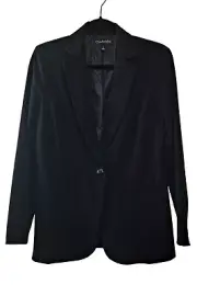 Womens Suit Jacket Blazer Chadwicks Of Boston Classic Black Fully Lined Size 4