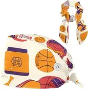 [YTYVAGT] Scrub Caps Women,Scrub Hats Suitable for Women,Cartoon Basketball Theme