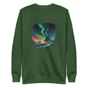 Northern Light Sweatshirt, Aurora borealis , Trees and Stars Sweatshirt,