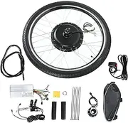 Electric Bike Conversion Kit, Rear Hub Motor Wheel Kit, E-Bike Conversion Kit, 26 Inch Hub Motor Conversion Kit Rear Wheel, for Electric Bike (Tracción trasera con Volante)