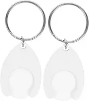 MOBUTOFU 2pcs Shopping Trolley Token Keychain Pendant Lightweight Metal Key Ring for Trolley Remover Stylish Hanging Decor for Keys Handbags Backpacks for Friends Family
