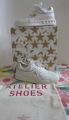 New Valentino Garavani One Stud White Sneakers/shoes Platform Us 8,5, EU 9.