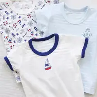 在飛比找ETMall東森購物網優惠-3件裝竹節棉日系兒童短袖T恤