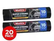 2 x 10pk Multix 56L Black Bagged: Kitchen garbage Storage waste bag