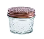 bulk 48 Diamond Look Glass Jar w Gold Lid Canister 7x6cm