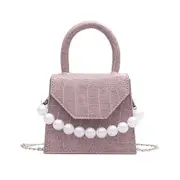Oeak Pearl Handle Super mini Design PU Leather Shoulder Bags For Women 2020 Stone Pattern Crossbody Bag Female Travel Handbags