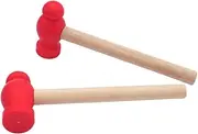 JUMPLAWN 2Pcs Wooden Hammer for Safe Educational Hammers Enhance Grip Coordination for Learning Play Construction Fun DIY Tools