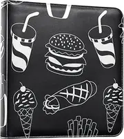Black and White Burger Fries Drink Photo Albums Photo Books Self Adhesive Pages Scrap Book Photo Albums Family Photo Album 4x6, 5x7, 6x8 Photos