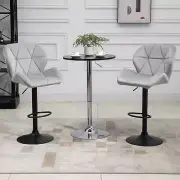 Bar Stool Set of 2 Fabric Adjustable Height Armless Upholstered Counter Chairs w