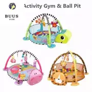 3 in 1 Baby Infant Gym Play Mat 5 Hanging Toys Educational Activity Ball Pit Rug