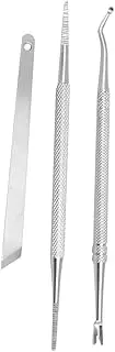Healeved Knife Set 3pcs Nail Cleaning Tools Kit Cuticle Remover Spoon Fork for Home Use