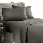 1200 Thread Count 100% Egyptian Cotton Bed Sheet Set 1200 TC FULL Gray Solid