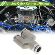 Push to Connect Air Fittings 5/16" Y Type Air Line Quick Connector Silver Tone