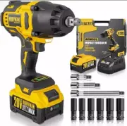 Alloyman 1/2 inch Impact Wrench Cordless, Max Torque 555 Ft-lbs Battery Impact W