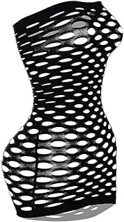 [Generic] Sexy Womens Strapless Fishnet Lingerie Sleepwear Mini Dress Tube Chemise Bodysuit