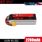 14.8V 2200mAh 25C 4S LiPo Battery with XT60 Plug for RC FPV Evader Airplane UAV