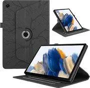 Rotating Case for Samsung Galaxy Tab A8 10.5" 2022, 360 Degree Rotating Stand Cover with Pen Holder Loops Case for Galaxy Tab A8 10.5 Inch - Tree of Life Black