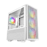 DeepCool R-CH560-WHAPE4-G-1 CH560 White ARGB Tempered Glass Case, Magnetic Hybrid Mesh/3x ARGB Fans