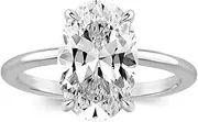 [Effinny] 3.5 Carat Elongated Oval Cut Engagement Ring for Women Gold Plated 925 Sterling Silver Simulated Diamond Promise Ring