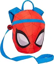 SPIDER-MAN Backpack With Reins Kids Toddlers Detachable Safety Harness Nursery Spidey Day Bag Mini Rucksack, Red, One Size